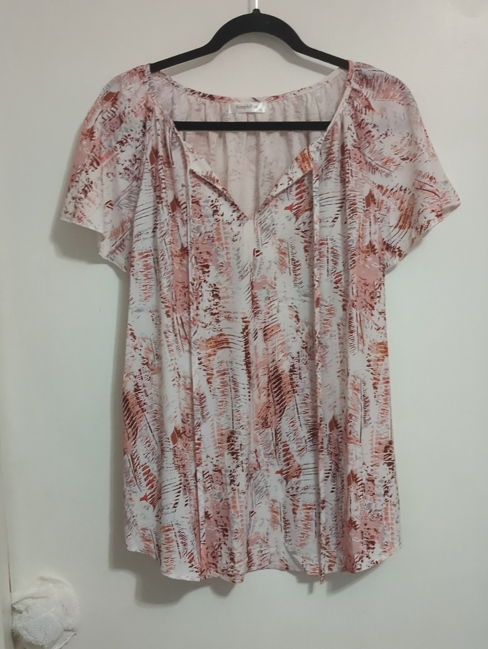 SIMPLE FUN - SIZE XL Flowy Ruffle-Sleeve Blouse - Picture 3 of 14